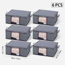 1/3/6/10pcs Home Clothes Storage Bags, Foldable Household Storage Organizers For Home Organization, Clothes, Quilts, Sweaters, Bedding, Bedroom, Pillows And Closet Organization And Storage - Light Grey - View 23