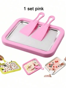 1 máy làm kem tươi màu hồng/trắng, máy làm sữa chua đông lạnh mini không cần điện, khay làm kem chiên tự làm, dụng cụ làm món tráng miệng mùa hè cho trẻ em, quà tặng thiết thực cho kỳ nghỉ. - Nhiều màu - Xem 11