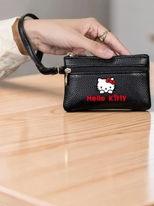 SANRIO 1 Buah Dompet Koin Mini Hello Kitty dengan Tali Pergelangan Tangan, Dompet Tempat Kartu dengan Resleting, Kantong Uang Receh Kulit PU Kecil untuk Penggunaan Sehari-hari Wanita - MultiWarna - View 7