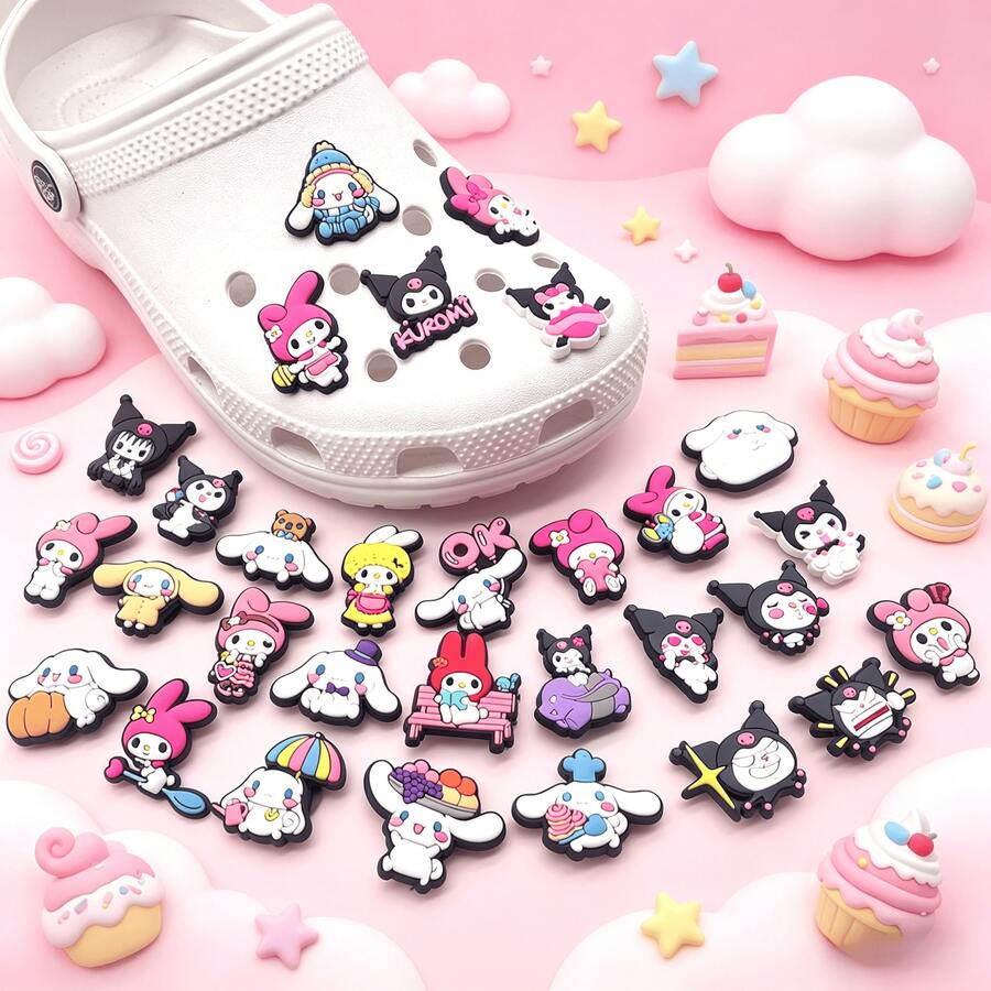 SANRIO 三麗歐系列 My Melody Cinnamoroll Kuromi 花朵扣飾 - 彩色 - 查看 1