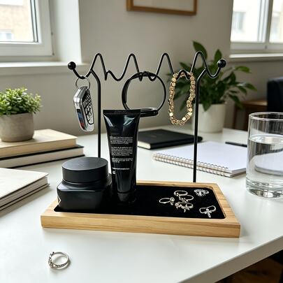 Giá treo chìa khóa, khẩu trang, trang sức sáng tạo cho lối vào, giá đựng trang sức và mỹ phẩm để bàn.