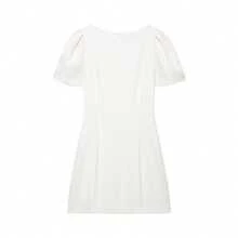 DEEKA Spring/Summer New Arrival Women's Fashion Pleated Pocket Mini Dress, European And American Style Elegant - White 1 - View 5