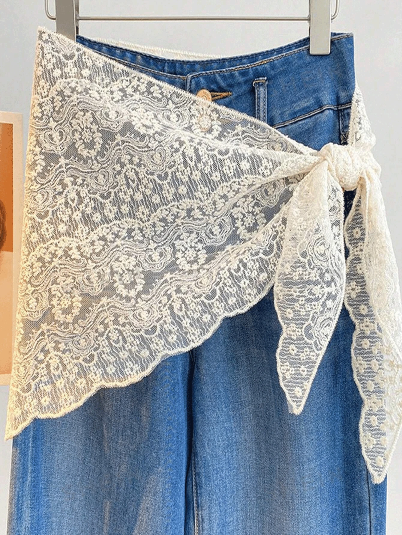 1 chiếc váy ren xếp lớp mới dành cho nữ, váy tam giác có khăn quấn eo. - Nhiều màu - Xem 1