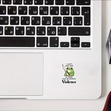Funny Frog Sticker I SLEPT LIKE SO TODAY I WILL BE CHOOSING Violence Personalized English Sticker Waterproof Vinyl Sticker - Durable Matte Surface, Self-Adhesive Bumper Sticker, Suitable For Cars, Windows, Laptops, Trucks, Water Bottles - Multi-Purpose Durable Design, Car Sticker - Vinyl - View 6
