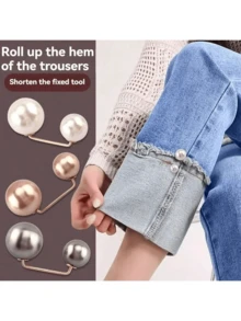 2/4 buah Klip Ujung Celana Denim, Peniti Anti-Terbuka di Dada, Kancing Pengencang Pinggang, Gesper Sandal Anti-Selip, Pengatur Panjang Celana - MultiWarna - View 5