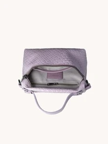 DK DKMG 1 chiếc túi xách nhỏ đeo chéo nhẹ, chất liệu giả da PU, thích hợp cho nữ sử dụng hàng ngày và làm quà tặng nhân dịp Ngày của Mẹ, có khóa kéo. - Màu tím hoa cà - Xem 5
