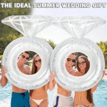 1pc White Transparent Diamond-Shaped Inflatable Swimming Ring - Made Of PVC, Suitable For Adults, Pool Party, Beach Leisure, Bachelor Party Gift, Wedding Decoration, Pool Inflatable, Beach Essentials, Pool Float - Multicolor - View 5