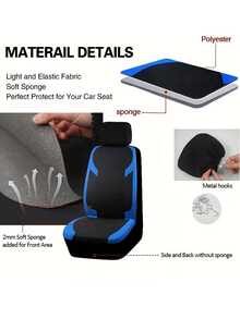 9pcs(5 Seats) Universal Car Seat Covers, Hexagonal Quilted Mesh Fabric, Soft Sponge Padding, Airbag Compatible, Durable Polyester Material, Car Seat Protector, Suitable For Sedan, SUV, Truck And Other Car Models, Interior Accessories - A - View 7