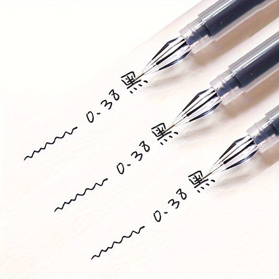 熱銷商品 - 熱銷商品 - 1/3/910/12 鑽尖凝膠筆，0.38mm 細尖，黑色/藍色/紅色可選 - 一款適合考試和辦公工作的細尖筆。書寫流暢且靈活