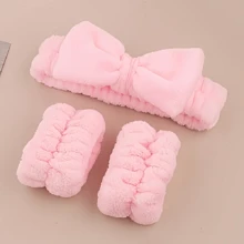 Bộ 3 món băng đô và băng đeo cổ tay đa năng - 1 băng đô + 2 băng đeo cổ tay, kiểu dáng nữ tính, thích hợp để rửa mặt/trang điểm/tập yoga. - Nhiều màu - Xem 9