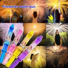 1pc/2/4pcs 煙火水槍 浪漫氛圍道具 情侶街燈下拍照創意 網紅拉出式煙火水槍 夏季戶外泳池派對趣味拍照打卡神器 - 混色 - 查看 3