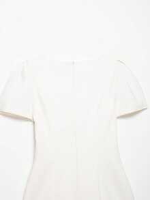 DEEKA Spring/Summer New Arrival Women's Fashion Pleated Pocket Mini Dress, European And American Style Elegant - White 1 - View 9