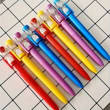 3pcs Unique Shaped Ballpoint Pens, Assorted Colors, Twist-Open Mechanism, Medium Tip, Durable Plastic Material, Suitable For Educational Institutions, Workplaces And Holiday Gifts, Random Colors - Multicolor - View 5