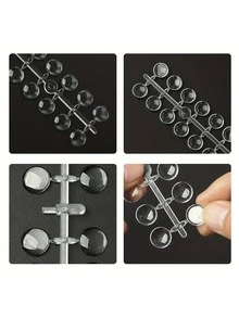 120pcs Nail Polish Color Display Card, Nail Art Sticks, Nail Polish Bottle Bottom & Cap Color Card, Photography Props - Clear - View 4