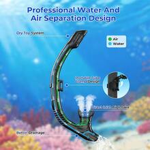 Equipo de snorkel para adultos, máscara de snorkel con gafas antivaho de vidrio templado de 180 grados, tubo de respiración seco, adecuado para hombres y mujeres - Multicolor - Ver 6