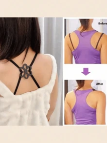 Bra Slip-Resistant Buckle Dragonfly Shaped Criss-Cross Back Elegant Bra Strap Plastic Anti-Drop Bra Invisible Bra Buttons Detachable Fixed Buckle - Multicolor - View 12