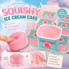 1pc Strawberry Ice Cream Cake | Creamy And Refreshing Summer Dessert, Perfect For Strawberry Lovers As A New Summer Sweet Treat Choice - Multicolor - View 1