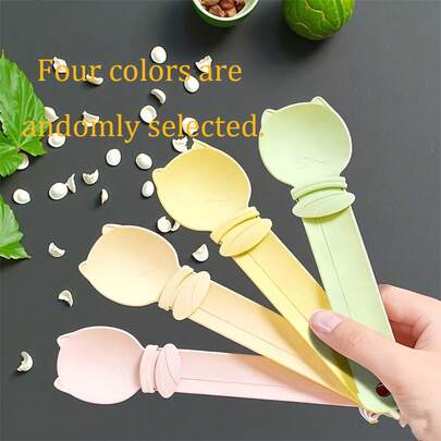 4 Stück/Set Katzen Fütterungslöffel - Süßer Katzenkopf geformter Feuchtfutter & Snack Ausgabenlöffel mit 2 Haken - Fütterungswerkzeug für Kätzchen und Welpen (Zufällige Farbe)