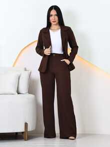 Tailored Formal Suit: Blazer And Trousers - 咖啡棕 - 查看 1