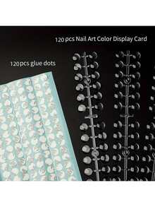 120pcs Nail Polish Color Display Card, Nail Art Sticks, Nail Polish Bottle Bottom & Cap Color Card, Photography Props - Clear - View 6