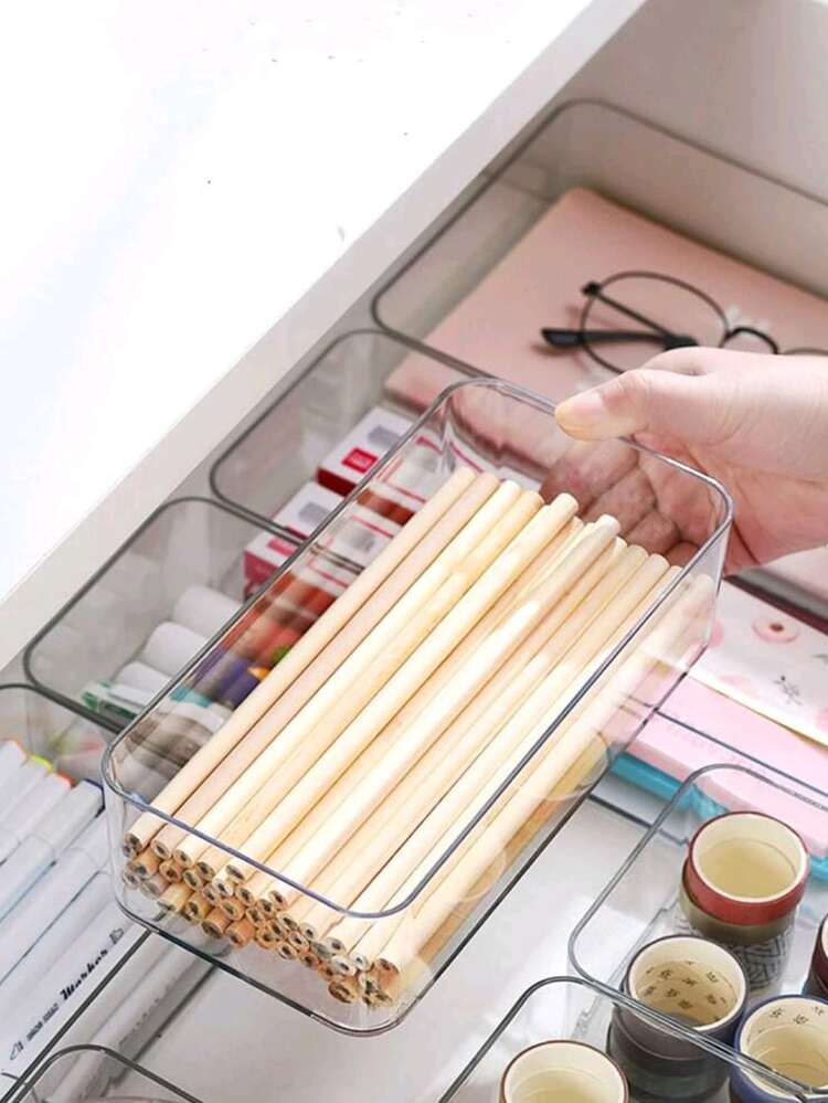 Bộ 1/2/6/7/8 hộp đựng đồ trang điểm bằng acrylic trong suốt, có ngăn kéo, kệ và khoang chứa đồ, thích hợp để đựng đồ dùng văn phòng phẩm trên bàn làm việc, hộp đựng đồ dùng trong nhà và ngăn kéo, vật dụng cần thiết cho mùa tựu trường. - A - Xem 4