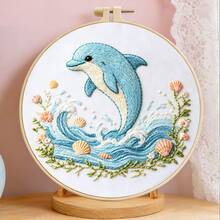 Ocean Animal Embroidery Kits, DIY Dolphin, Octopus, Seahorse Embroidery Set, Beginner Friendly Handmade Craft, Home Decor For Living Room & Bedroom - Multicolor - View 8