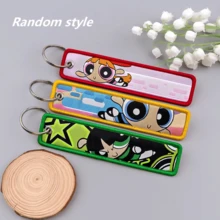 1pc Official Warner Bros. "The Powerpuff Girls" Embroidered Keychain, Suitable For Motorcycle, Car, Backpack, Key Chain, Fashion Keyring, Unisex Accessory, Backpack Decoration, Perfect Party Gift, Holiday Gift, Birthday Gift, Collector's Item (Random Style) - Multicolor - View 5