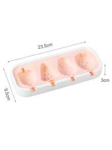 1 pieza Molde de silicona para pudín/helado con formas de dibujos animados (animales, frutas) Fabricante de helado para el hogar, ligero y fácil de usar, esencial para el verano - Multicolor - Ver 4