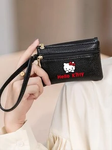 SANRIO 1 Buah Dompet Koin Mini Hello Kitty dengan Tali Pergelangan Tangan, Dompet Tempat Kartu dengan Resleting, Kantong Uang Receh Kulit PU Kecil untuk Penggunaan Sehari-hari Wanita - MultiWarna - View 8