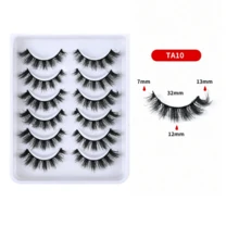 5 Cặp lông mi giả 3D mềm mại kiểu mắt mèo, lông mi tự nhiên, cong quyến rũ. - màu đen - Xem 3