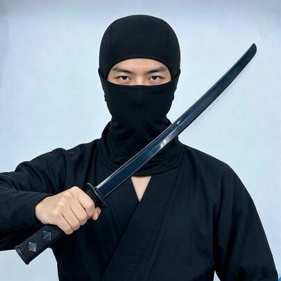 套装、面具 ➕ 伸缩玩具武士刀，元素设计，适合万圣节表演、武术主题表演、角色扮演等。