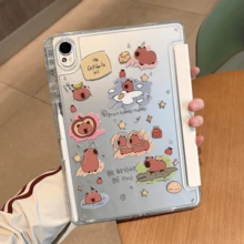 适用于华为MatePad SE 11英寸平板电脑的保护套，MatePad保护套，适用于MatePad 11.5英寸平板电脑的保护套，磁吸式闭合，三折式平板电脑保护套，智能休眠唤醒功能，高透明亚克力背板带笔槽，适用于红米Pad 2 11英寸平板电脑，Pad SE 11英寸平板电脑保护套 - 無色 - 查看 7