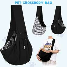 Hands Free Pet Sling Carrier For Small Dogs,Comfortable Travel Carrier For Outdoor Walking,Comfortable Pet Sling Carrier For Small Pets, Hands-Free Dog Cat Travel Bag, Ideal For Walking, Hiking And Daily Outings. - Black - View 1