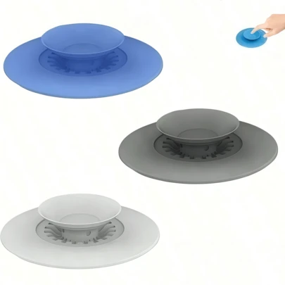 1 cái Nút chặn cống bồn rửa nhà bếp và bồn tắm đa năng 2 trong 1, có màng lọc silicon cao cấp, chống tắc nghẽn, dạng bật lên, dùng cho vòi sen, bồn tắm và bồn rửa.