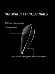 120pcs Matte Almond Shaped Fake Nails, Half Cover Pre-Painted Bright Color Nail Stickers, 12 Sizes, Easy To Use - 無色 - 查看 3