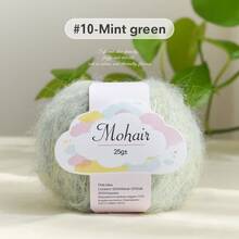1 cuộn sợi tơ tằm và mohair, mềm mại và thân thiện với da, thích hợp để đan thủ công các loại khăn quàng cổ, áo len, khăn choàng, chăn, v.v. - nhiều màu - Xem 22
