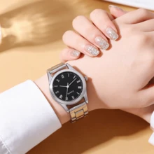 6件套女孩时尚奢华优雅圆形石英手表套装，包含心形手链项链、戒指和耳环，适合作为女孩生日/节日礼物、毕业典礼礼物、派对礼物、度假礼物、庆祝活动礼物，也是母亲节/情人节的完美礼物。 - 彩色 - 查看 5