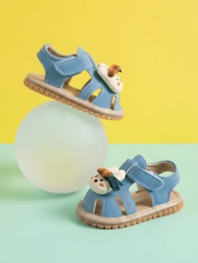 1 Đôi dép xăng đan hoa 3D dễ thương cho bé - Màu xanh bụi bặm - Xem 4