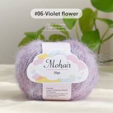 1 cuộn sợi tơ tằm và mohair, mềm mại và thân thiện với da, thích hợp để đan thủ công các loại khăn quàng cổ, áo len, khăn choàng, chăn, v.v. - nhiều màu - Xem 17