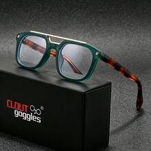 1 chiếc kính bảo hộ CLOUT gọng vuông hai cầu, kính mắt thời trang nam nữ, nhẹ, thích hợp đeo hàng ngày đến văn phòng và dạo phố. - Phi công - Xem 2