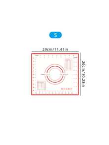 1 tấm thảm nhào bột silicon có vạch chia, thảm làm bánh chống dính cỡ lớn, thảm cán bột chống trượt dùng trong nhà bếp, màu đỏ - Đỏ - Xem 9