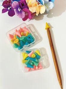 20 nắp chụp kim đan len kèm hộp đựng, màu sắc pastel như bánh macaron, có nhãn kích thước rõ ràng, phù hợp cho người đam mê đan len, người mới bắt đầu và các bà mẹ mới sinh. - Hộp đan mũ len - Xem 5
