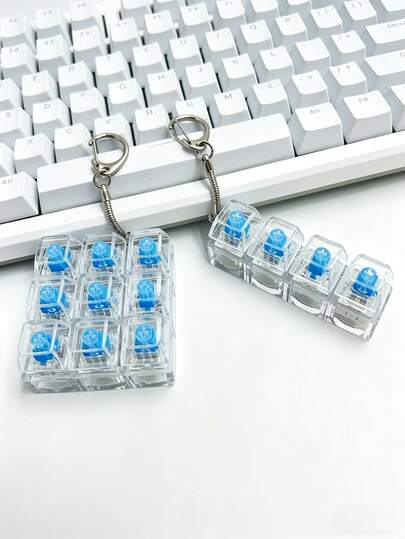 1个机械键盘按键造型钥匙扣，减压手指玩具，感官礼物，指尖礼物，减压礼物，带音效的指尖礼物，减压小饰品，亮丽的马卡龙色，收藏家派对用品，创意青少年礼物，青少年减压礼物，桌面装饰，高级挤压礼物，低噪音减压，适合派对礼品、生日礼物和情侣礼物