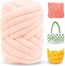 Cinta de Bolsos de Ganchillo, Hilo Gigante 300g Hilo de Lana Suave Hilo Chunky Tubular, Madejas de Lana Gruesa para Mantas Hechas a Mano, Mascotas, Cama - F-Gelb - Übersicht 5