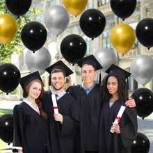 15/30/45pcs 10-Inch Latex Balloons In Black, Silver, Gold, Suitable For Birthday, Wedding, Shower And Party Decorations - Durable Latex, Celebration Balloon Decor - Mixed Set - View 5