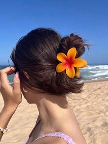 4 chiếc kẹp tóc hình hoa cho nữ, kẹp tóc hoa sứ lớn cho tóc dày, kẹp tóc hoa Hawaii chống trượt, phụ kiện tóc mùa hè cho kỳ nghỉ biển, kẹp tóc mùa hè. - Nhiều màu - Xem 5