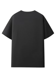 Authentic Men's T-Shirt, Model 2026, Sporty And Fashionable With An Optimistic And Positive Print, Casual, Comfortable, Beautiful And Breathable, Standard European And American Cut, Available In Black And White, Machine Washable, Unisex T-Shirt. - 黑色 - 查看 2
