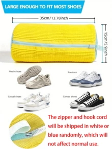 1 Bolsa protectora reutilizable para limpiar zapatos deportivos, bolsa específica para lavar zapatos en lavadora, bolsa de lavandería anti deformación para zapatos, bolsa de almacenamiento de zapatos para viajes - Multicolor - Ver 5