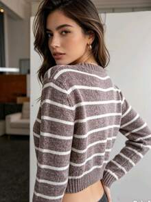 Women's Modal Turtleneck Sweater With Elastic - Light Grey - View 2