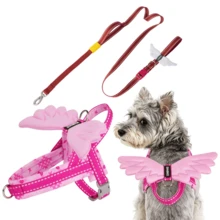 Bộ dây đeo và dây dắt chó Angel Wings: Chống kéo giật, chống thoát hiểm, áo vest bằng neoprene mềm mại có đệm, dây đeo điều chỉnh được cho chó nhỏ, vừa và lớn, đa chức năng 3 trong 1. - Nhiều màu - Xem 13